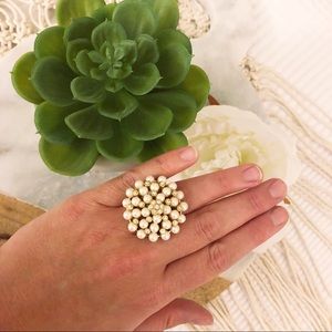 HP 🖤 Pearl and Crystal Cocktail Ring